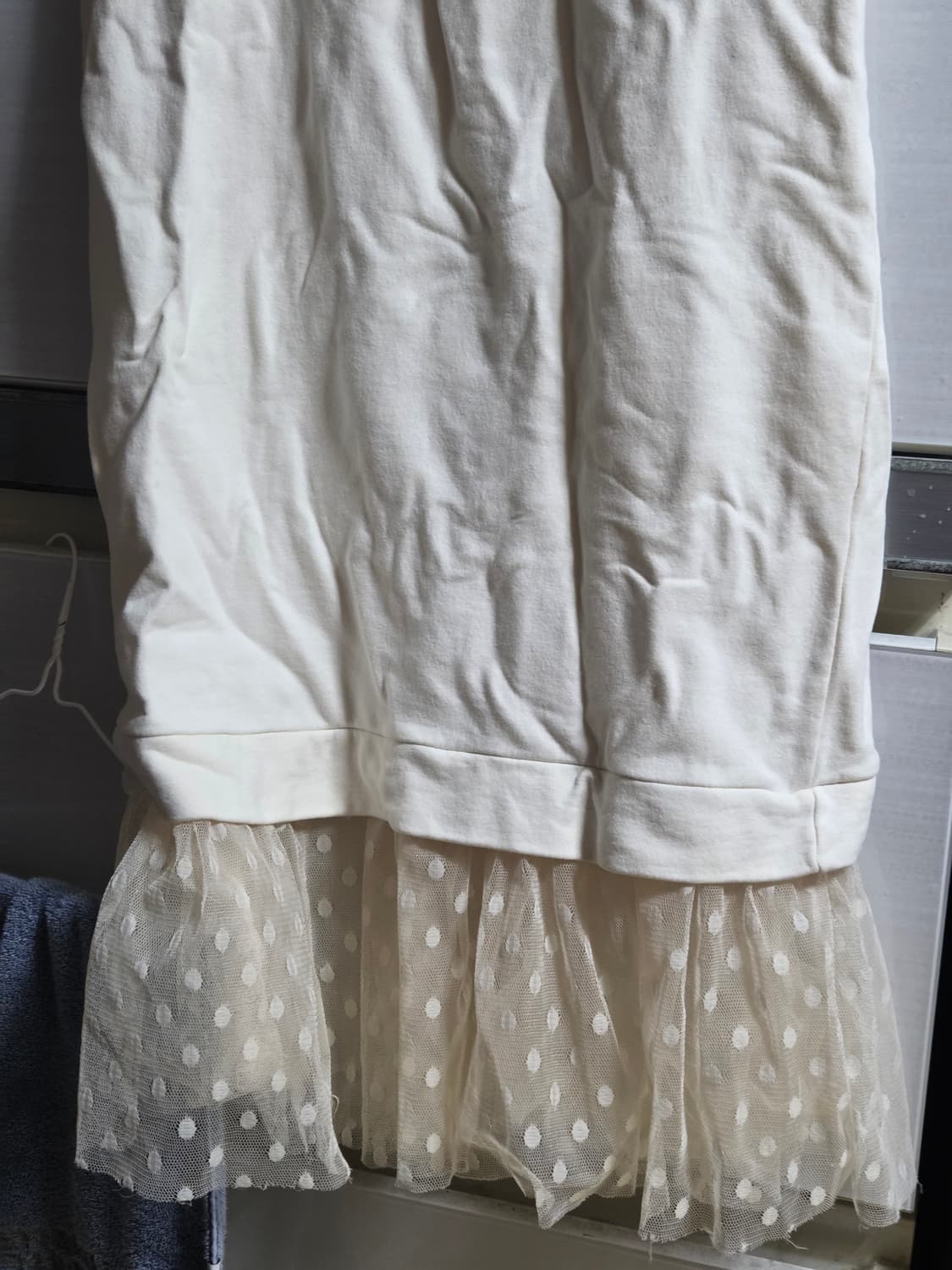 9천원 급처! 빈티지 도트 프릴 샤 반팔 롱원피스 아이보리 상품이미지1