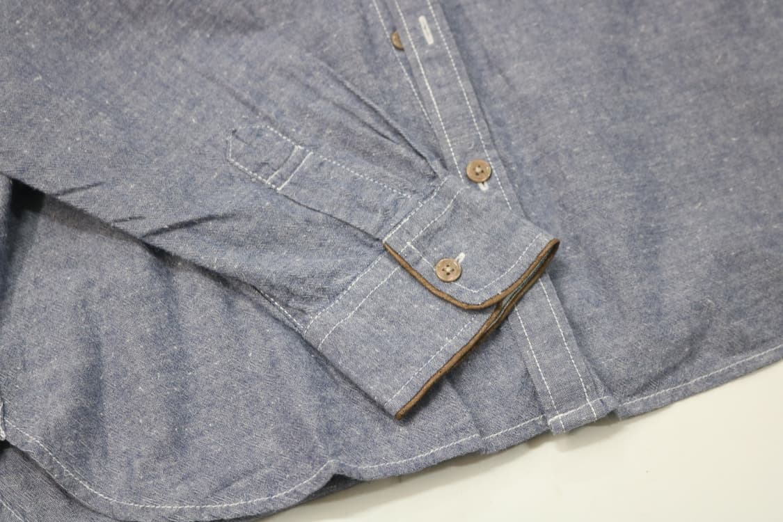 KANSAI JEANS 칸사이진즈 빈티지 블루 샴브레이 워크 셔츠 상품이미지5