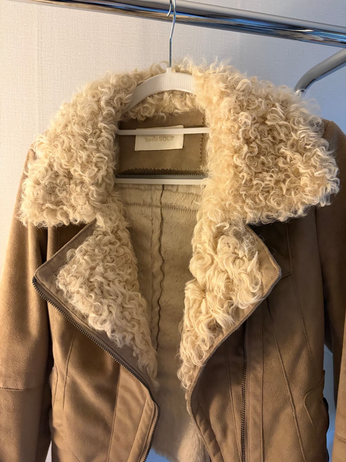 빈티지 퍼 트리밍 스웨이드 자켓 무스탕 상품이미지3