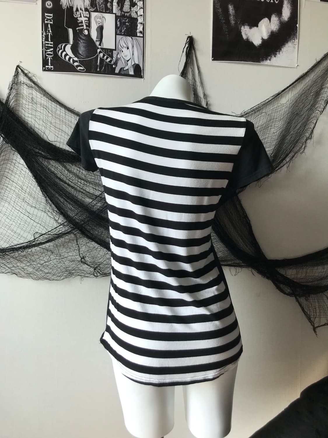 Punk mood stripe printing halfsleeve   상품이미지6