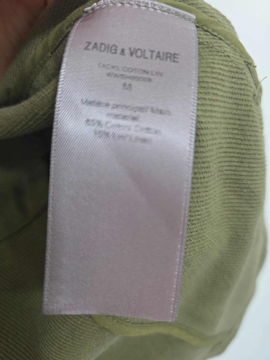 Zadig&Voltaire 자딕앤볼테르 카키 백로고 밀리터리 셔츠자켓 M 상품이미지8