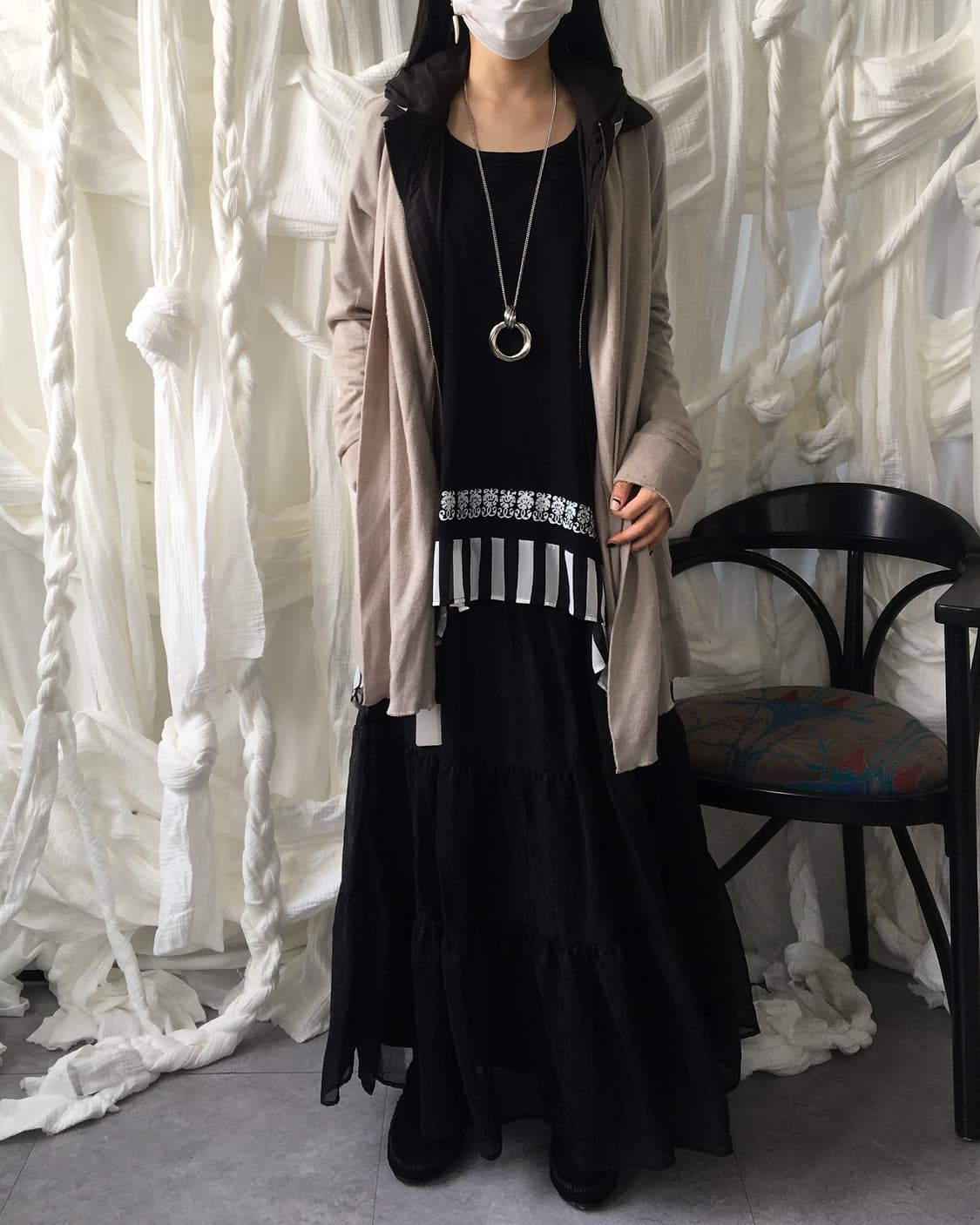 reversible Drape layered point jacket 상품이미지6