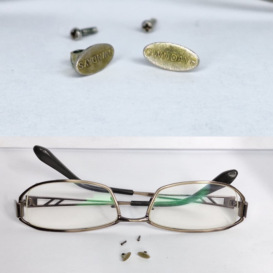 OWNDAYS 실버 메탈 2포인트 안경테 일본 수입 빈티지 클래식 레트로 상품이미지3