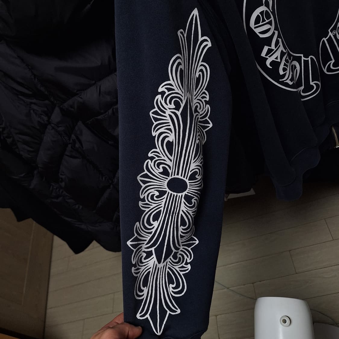 [유일매물] 90s 크롬하츠 홀스슈 플로랄 대거 후드집업 M 상품이미지6