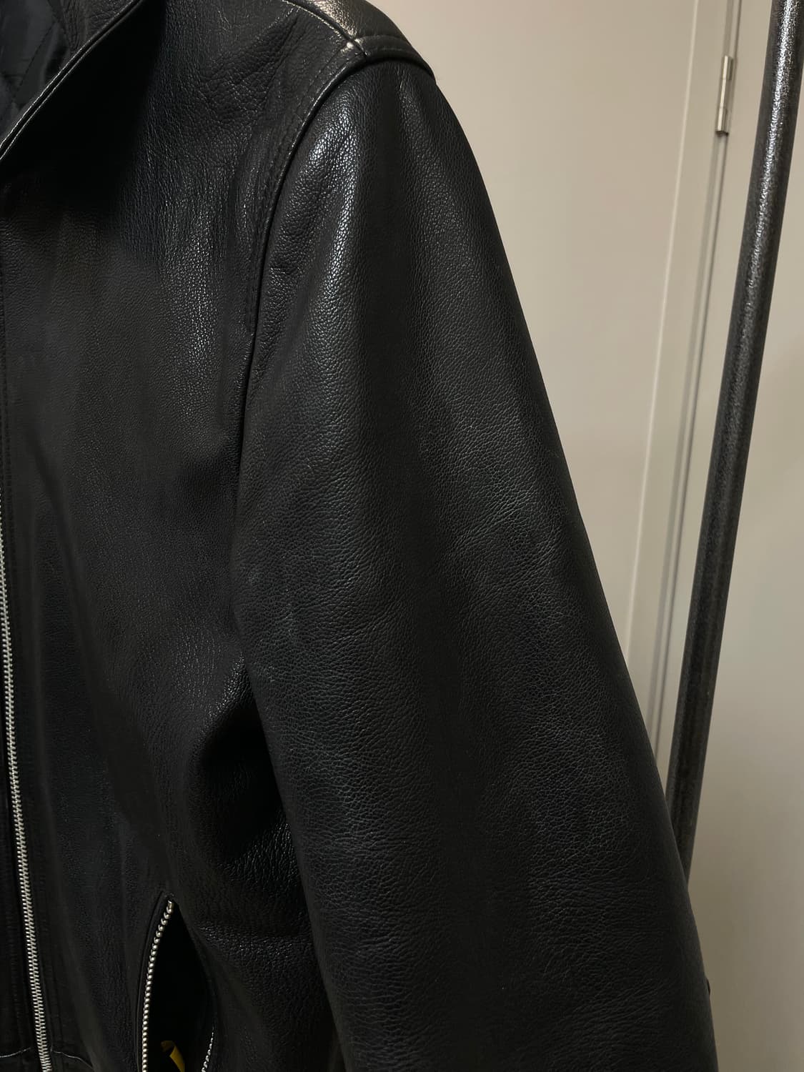 (XL) 싱글라이더 고트스킨 염소 가죽 레더 자켓 상품이미지9