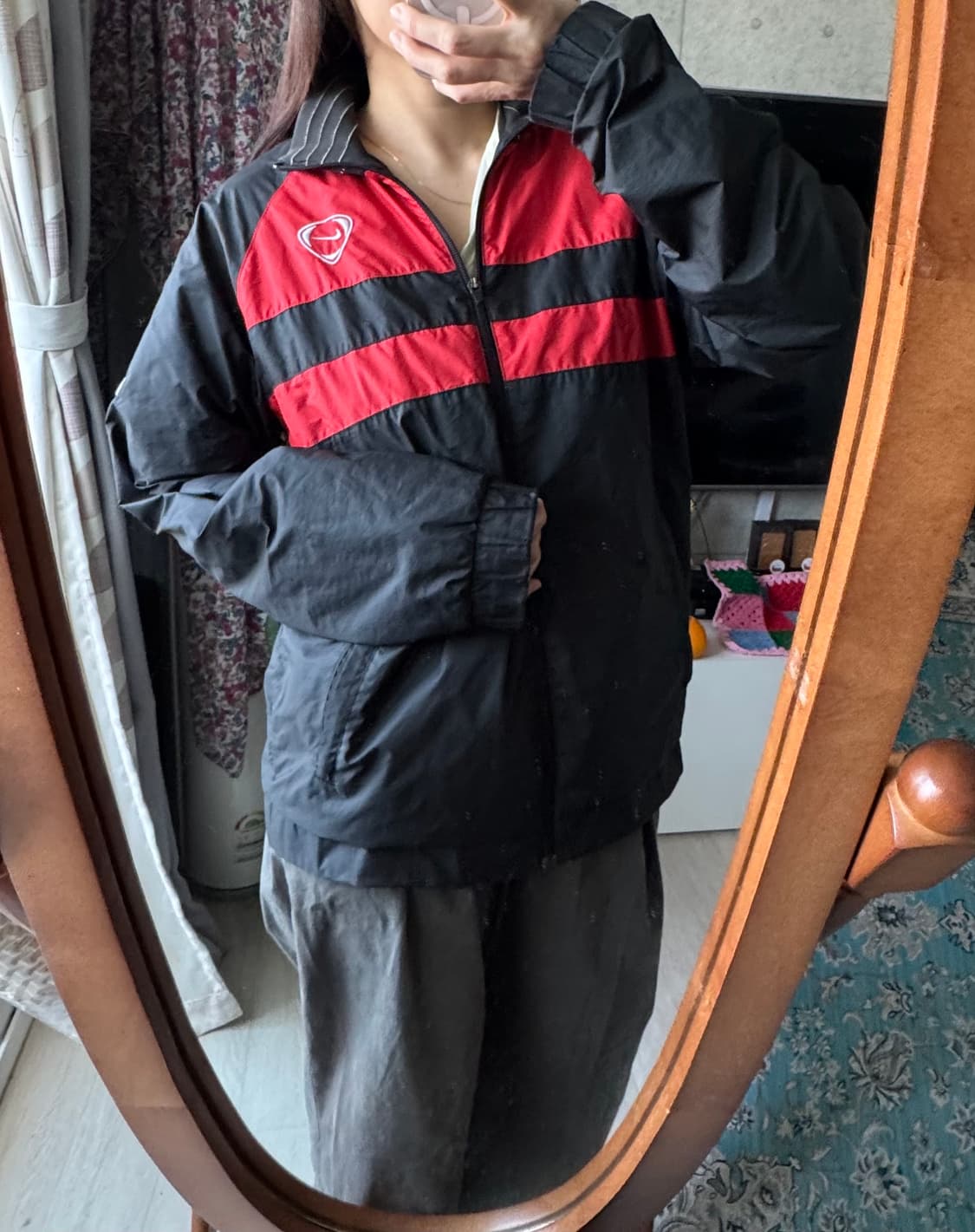 나이키 레트로 레드 블랙 바람막이 져지 M 상품이미지1