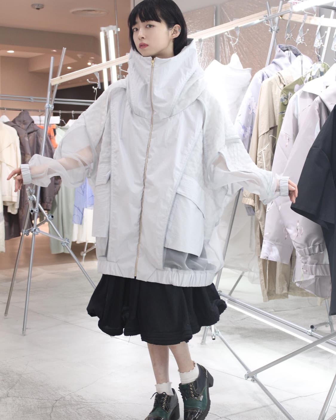 BALMUNG 발뭉 퀼트오간자하이넥파카 아노깔 상품이미지9