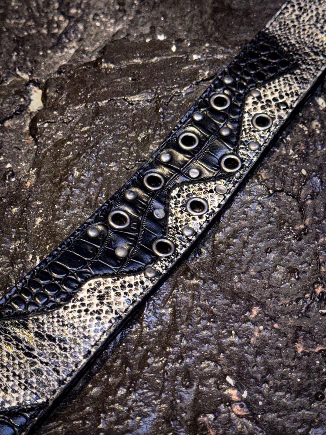 Doublefocus – Leather patchwork belt 상품이미지6