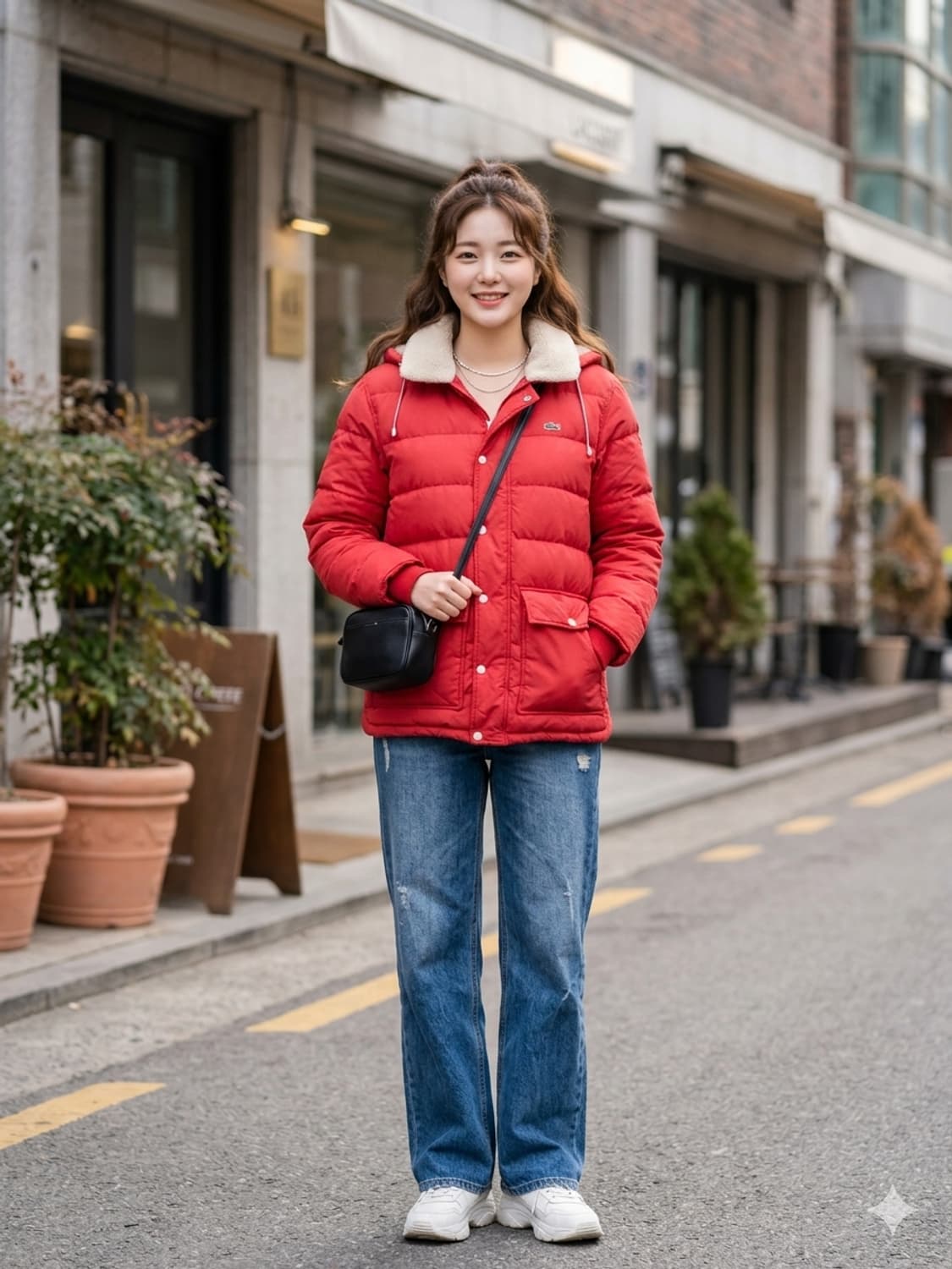 LACOSTE L!VE 라코스테 라이브 레드 덕다운 패딩 (사이즈 XL) 상품이미지1