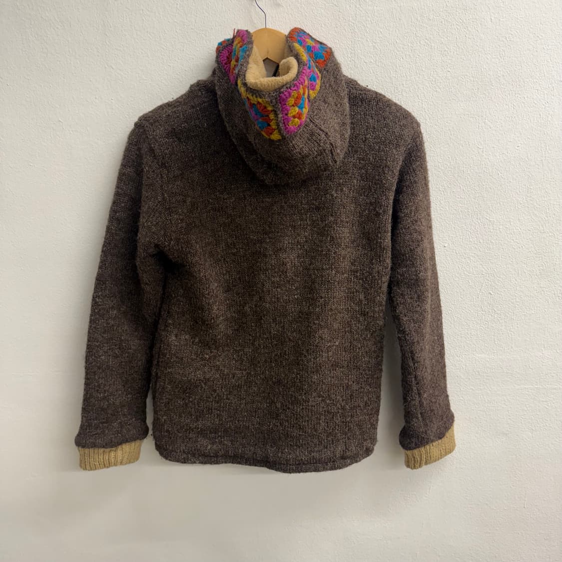 Titicaca 모티브 니트 울 뜨개질 후드집업 상품이미지4