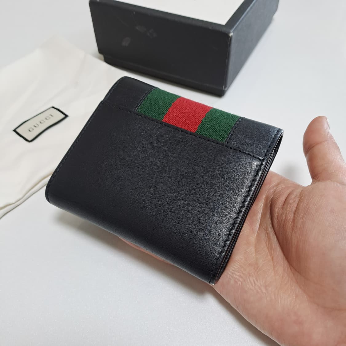 [100%/정품] 구찌 실비 트리이 폴드 지갑 블랙, 구찌지갑,구찌반지갑 상품이미지3