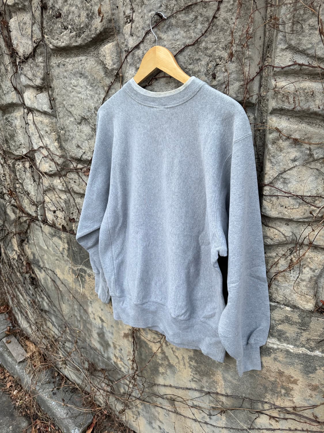 90s 챔피온 빈티지 리버스위브 자수로고 스웻 셔츠 맨투맨 그레이 상품이미지4