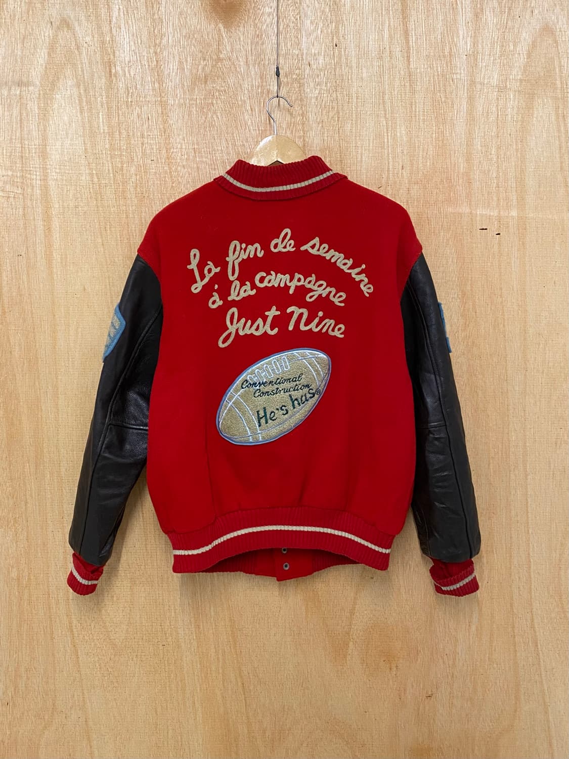 90's VTG leather varsity jacket 90년대 바시티 상품이미지2