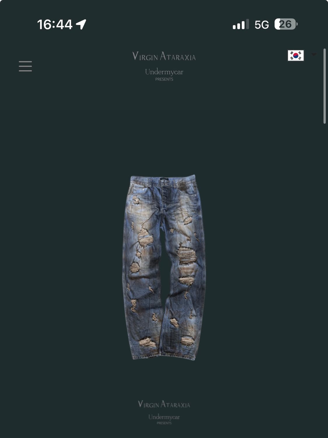 25SS 언더마이카 워싱 데미지 진 상품이미지1