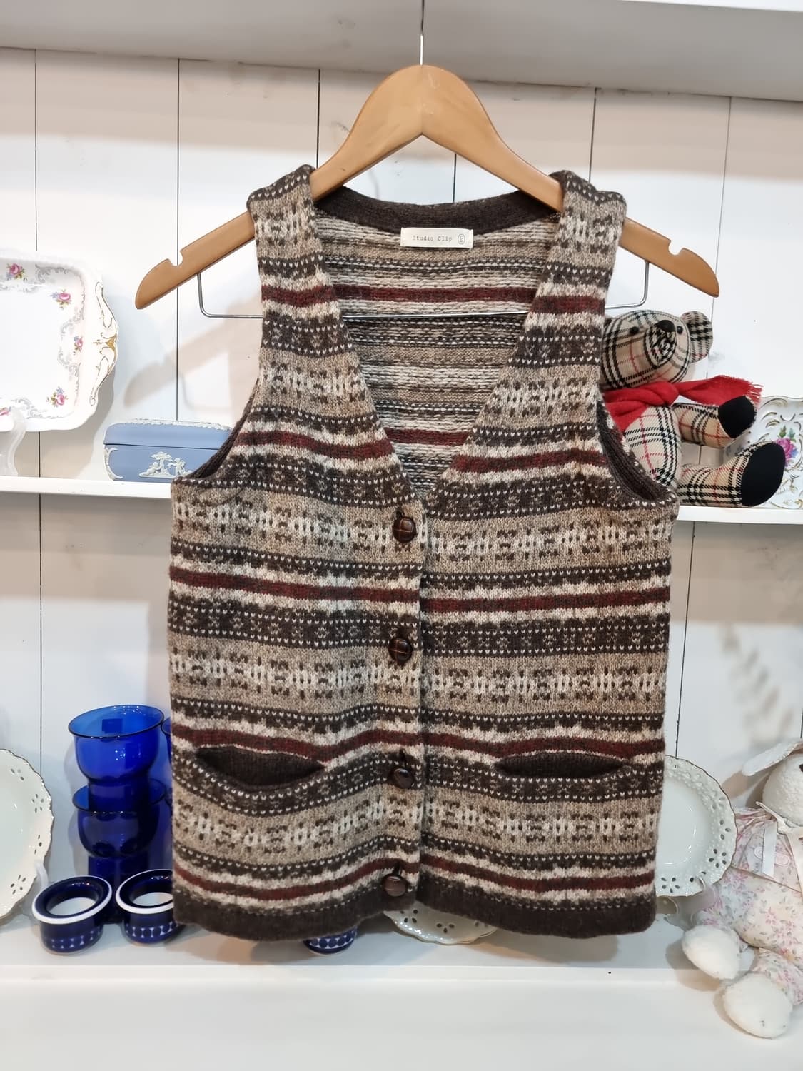 Studio Clip 패턴 니트 조끼 상품이미지1