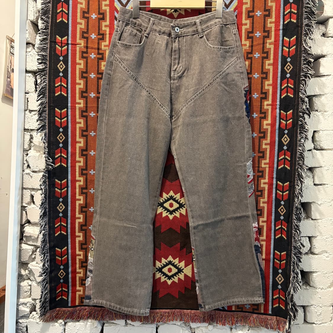 빈티지 백 자수 일제풍 데님팬츠 상품이미지3