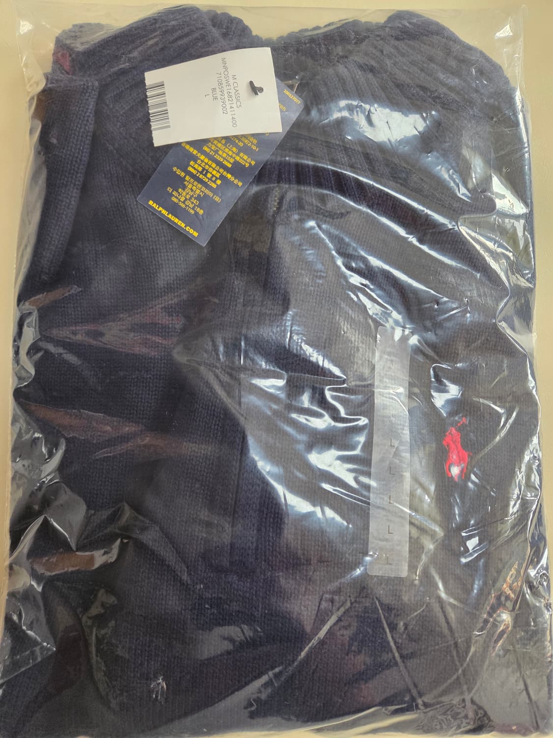 폴로 쿼터집업 스웨터 네이비 L, M 새상품 상품이미지3