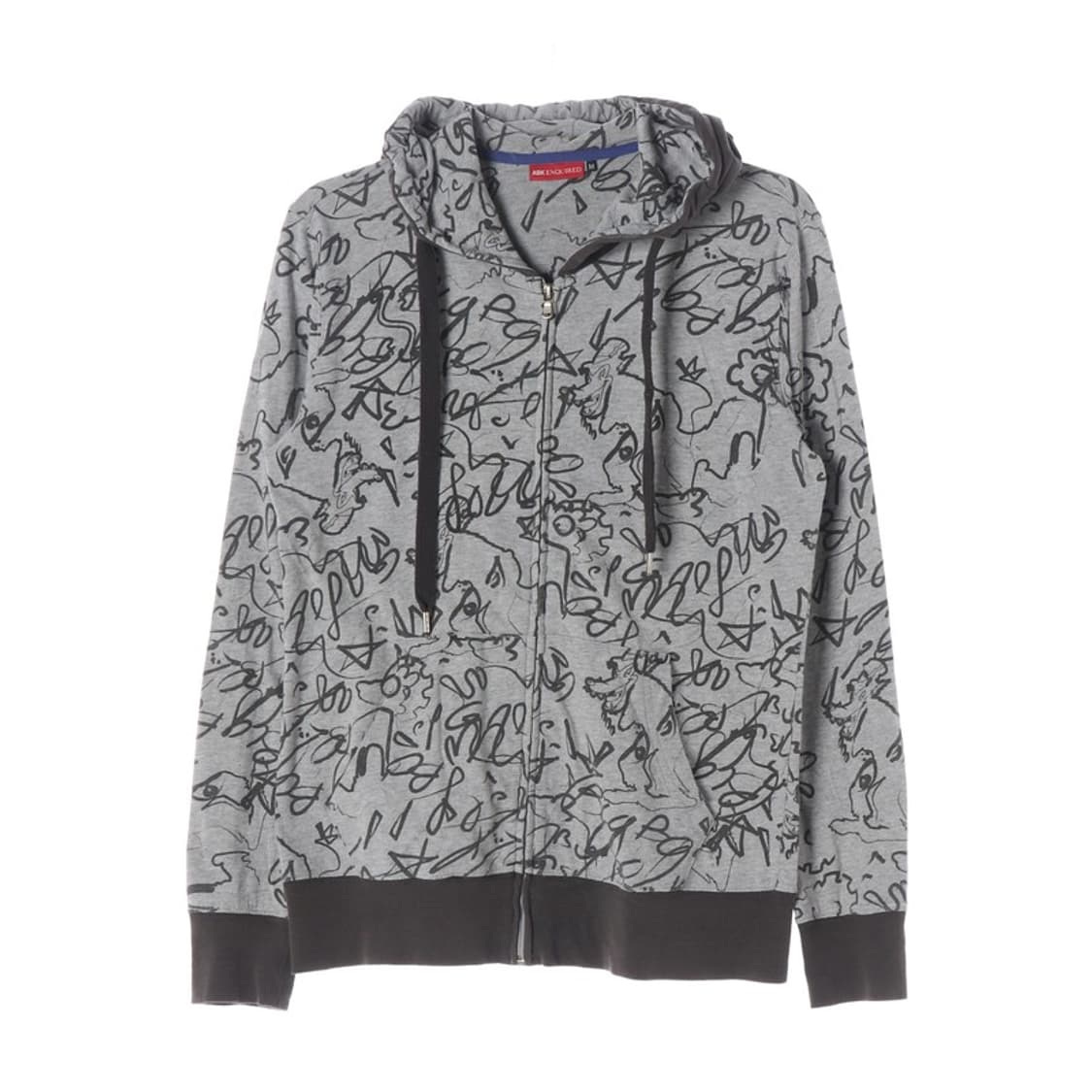 ASK ENQUIRED 유니크 패턴 후드 집업 M 상품이미지1