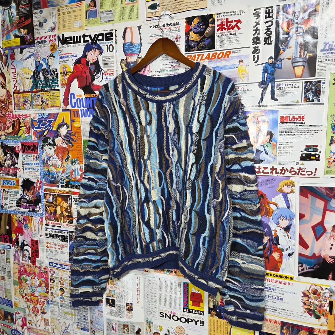 림노스 오스트레일리아 블루 배색 케이블 니트 상품이미지2