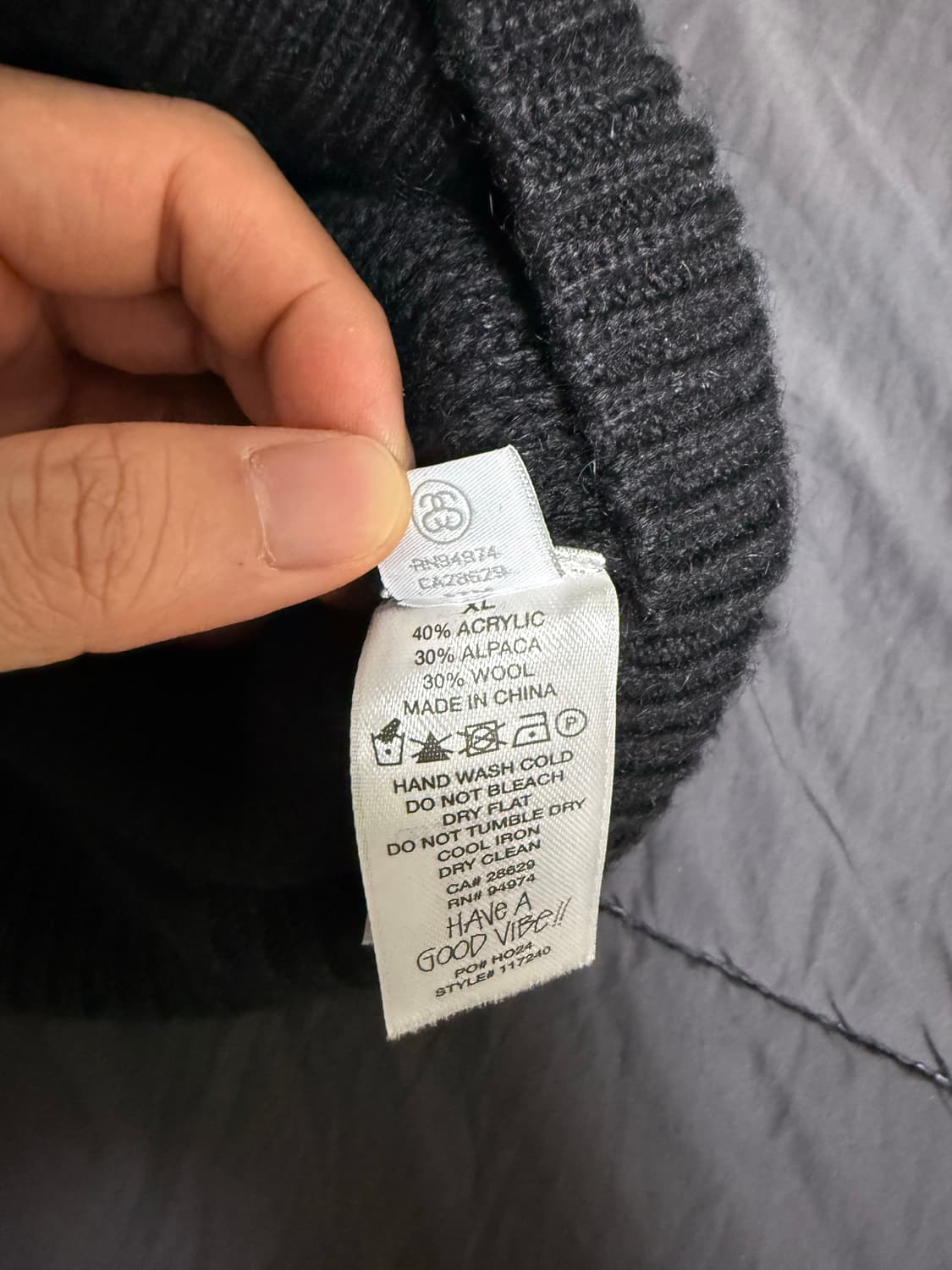 스투시 펠트 패치 니트 후드 상품이미지2