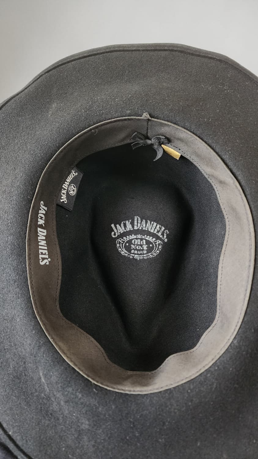 USA JACK DANIELS 블랙 울 페도라 웨스턴 카우보이 모자 상품이미지5