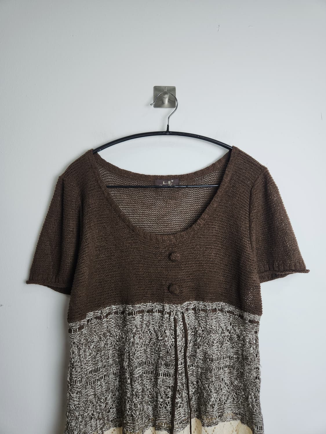 반소매 배색 니트 상품이미지6