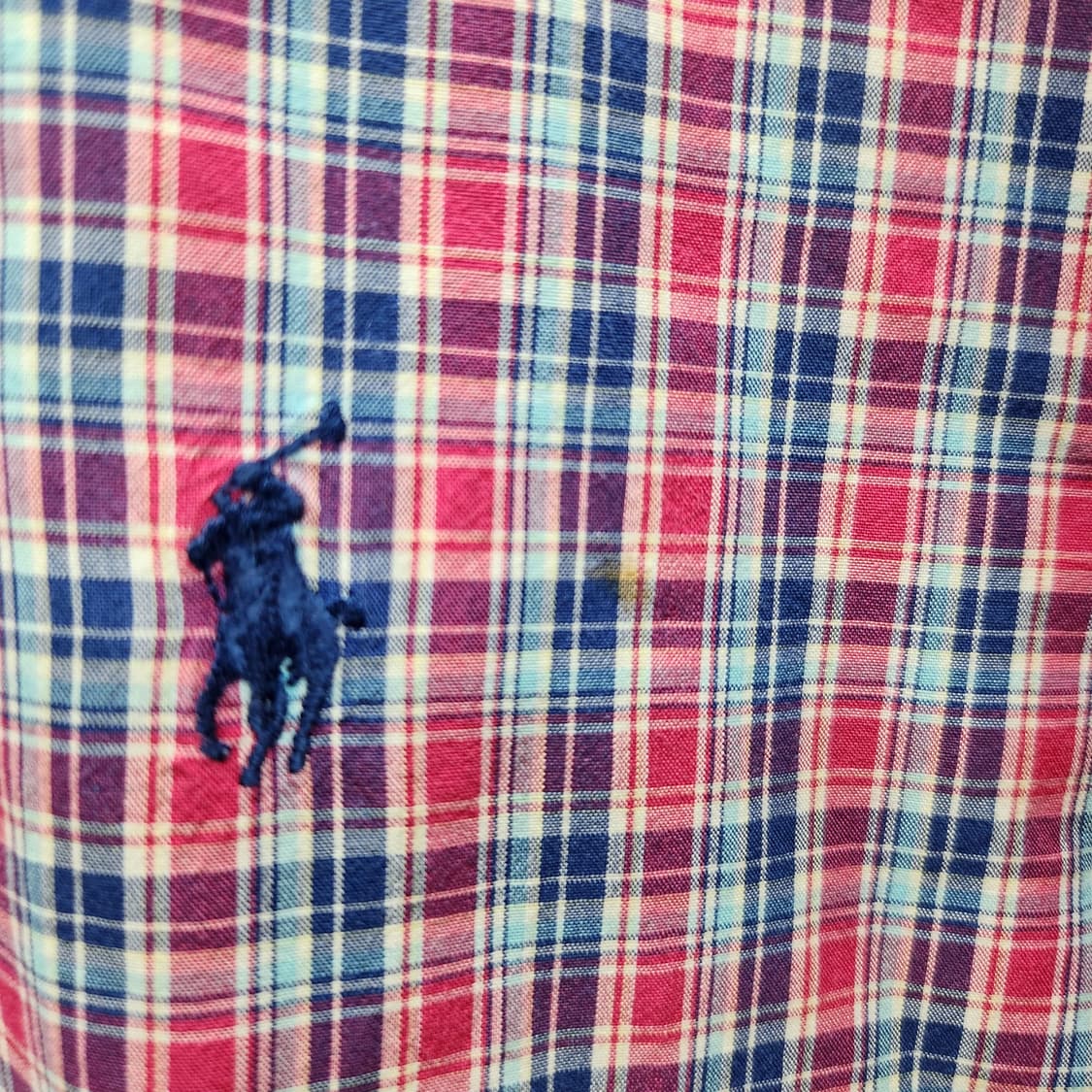 폴로랄프로렌 로고 멀티컬러 체크 반팔셔츠 M(L) 남여공용 상품이미지6