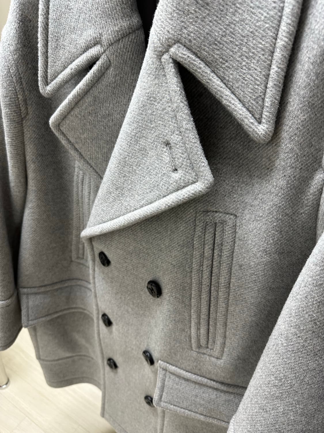 애프터프레이 셔먼 더블 피코트 스모크그레이 상품이미지2