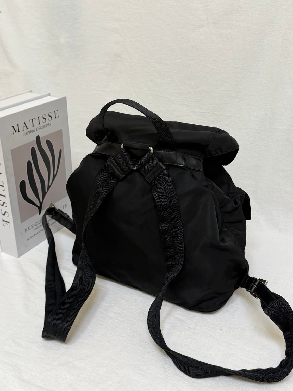 정품 프라다 나일론 블랙 투포켓 백팩 상품이미지8