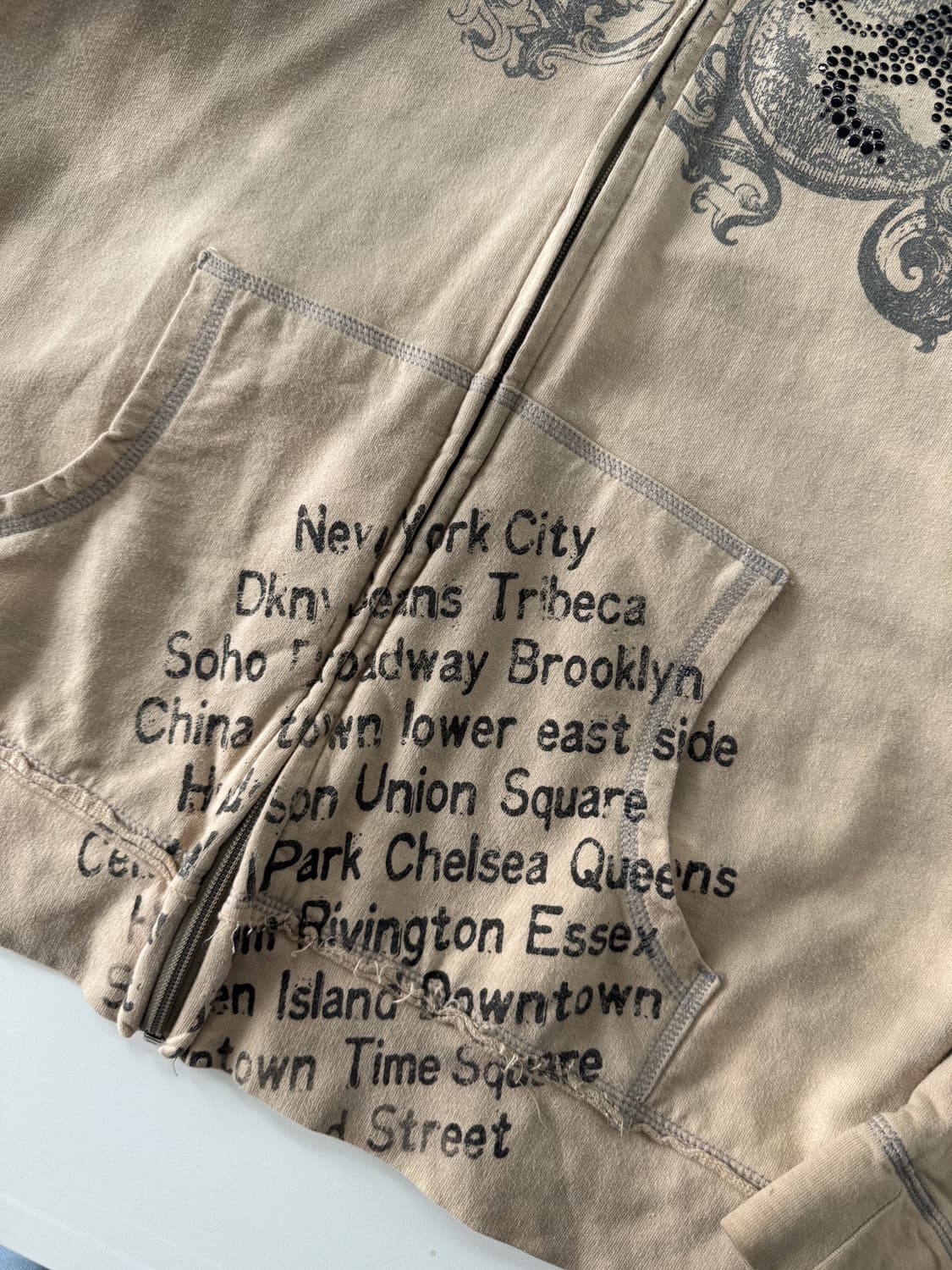 DKNY 00's 오버핏 빈티지 락앤롤 그런지 코튼 후드집업 상품이미지4