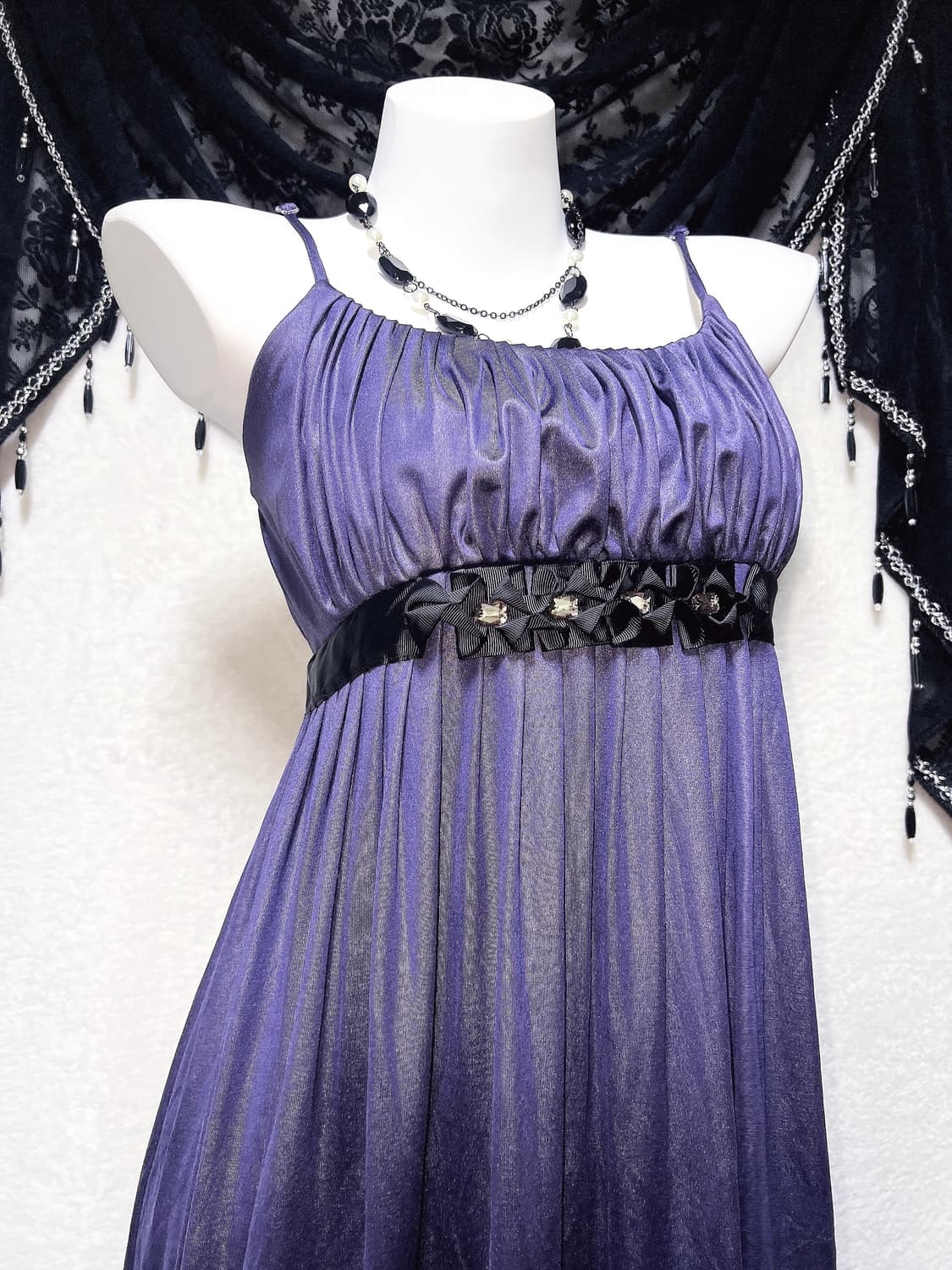 슈슈룬 바닐라깔 퍼플 벌룬 미니원피스 히메갸루 오네 고스펑크 파티드레스 상품이미지6