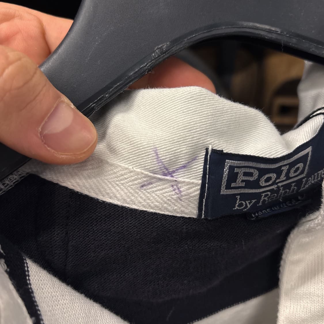 90s 폴로 랄프로렌 스트라이프 럭비티 셔츠 월계수 로고 프레피 N321 상품이미지7