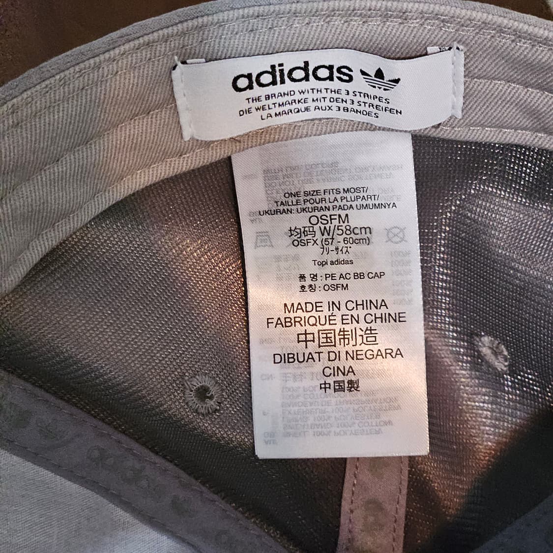 (택 있음. 정품) Adidas 아디다스 로고 그레이 볼캡 모자 상품이미지5