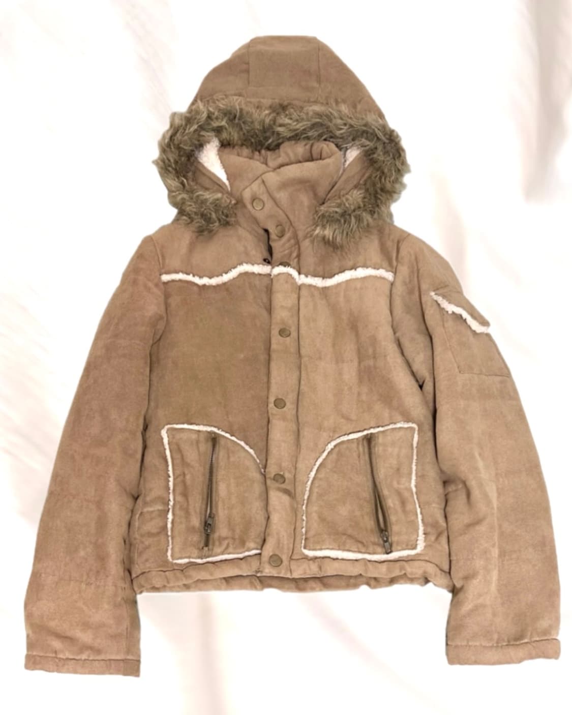 빈티지 퍼후드 하이넥 자켓 상품이미지1