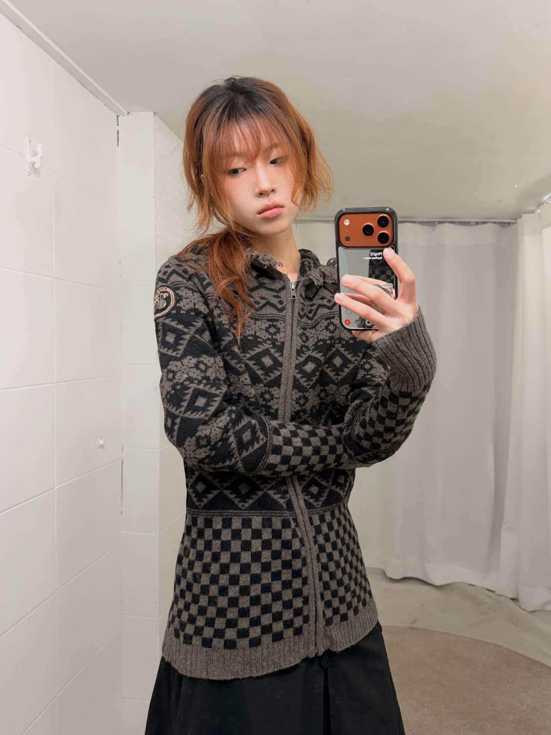 디젤 그런지 보헤미안 작사 니트 후드집업 상품이미지2