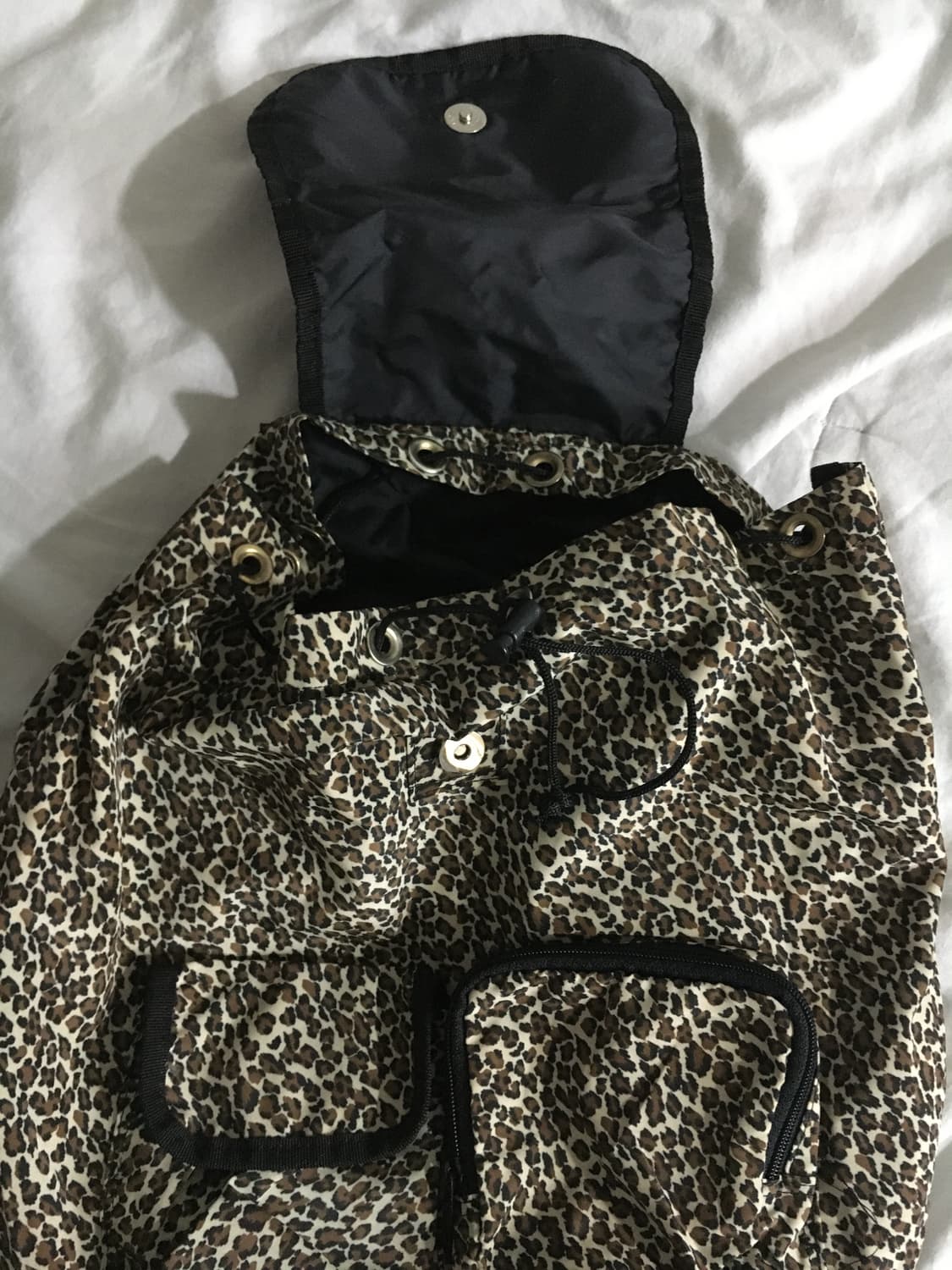 빈티지 y2k 갸루 호피 나일론 백팩 상품이미지3