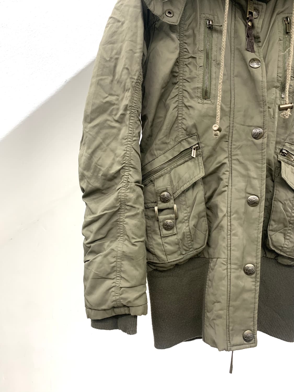 Chu xxx khaki cargo pocket ribbed fur ja 상품이미지7