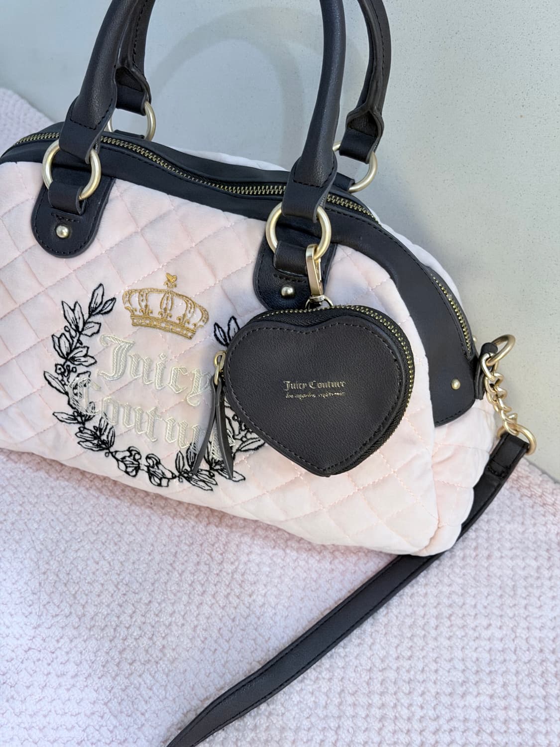 쥬시꾸뛰르 딸기우유 퀼팅 핸드백 갸루 핀터깔 베메클 베이비베어 상품이미지4