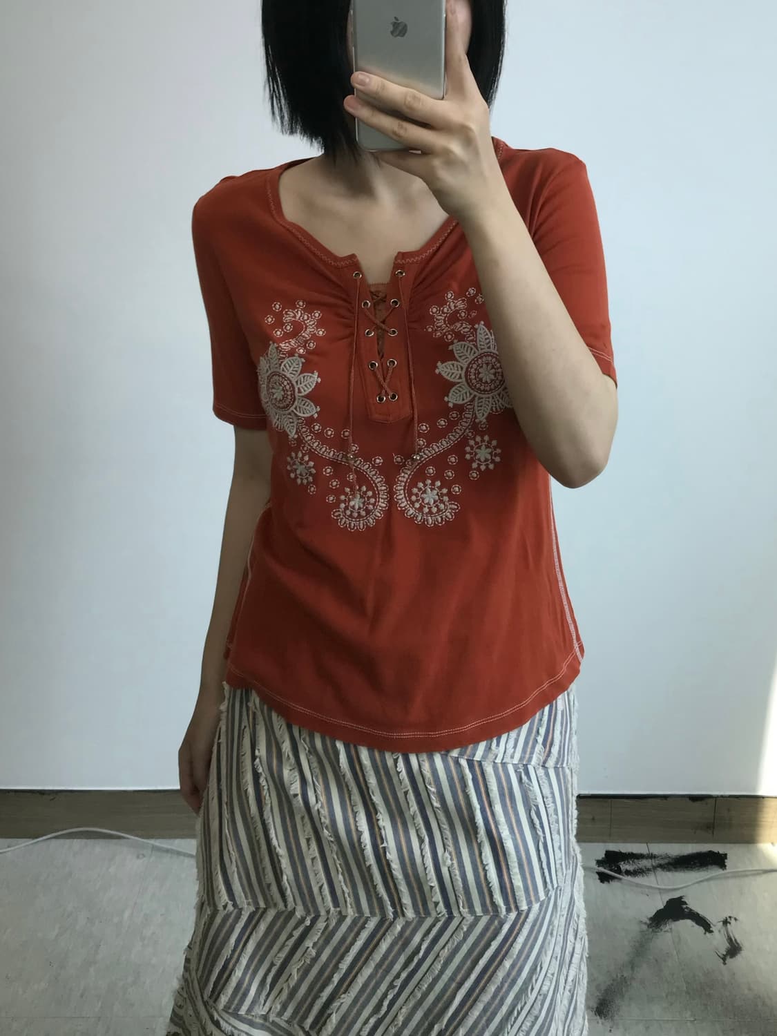 빈티지 아일렛 히피 티셔츠 상품이미지1