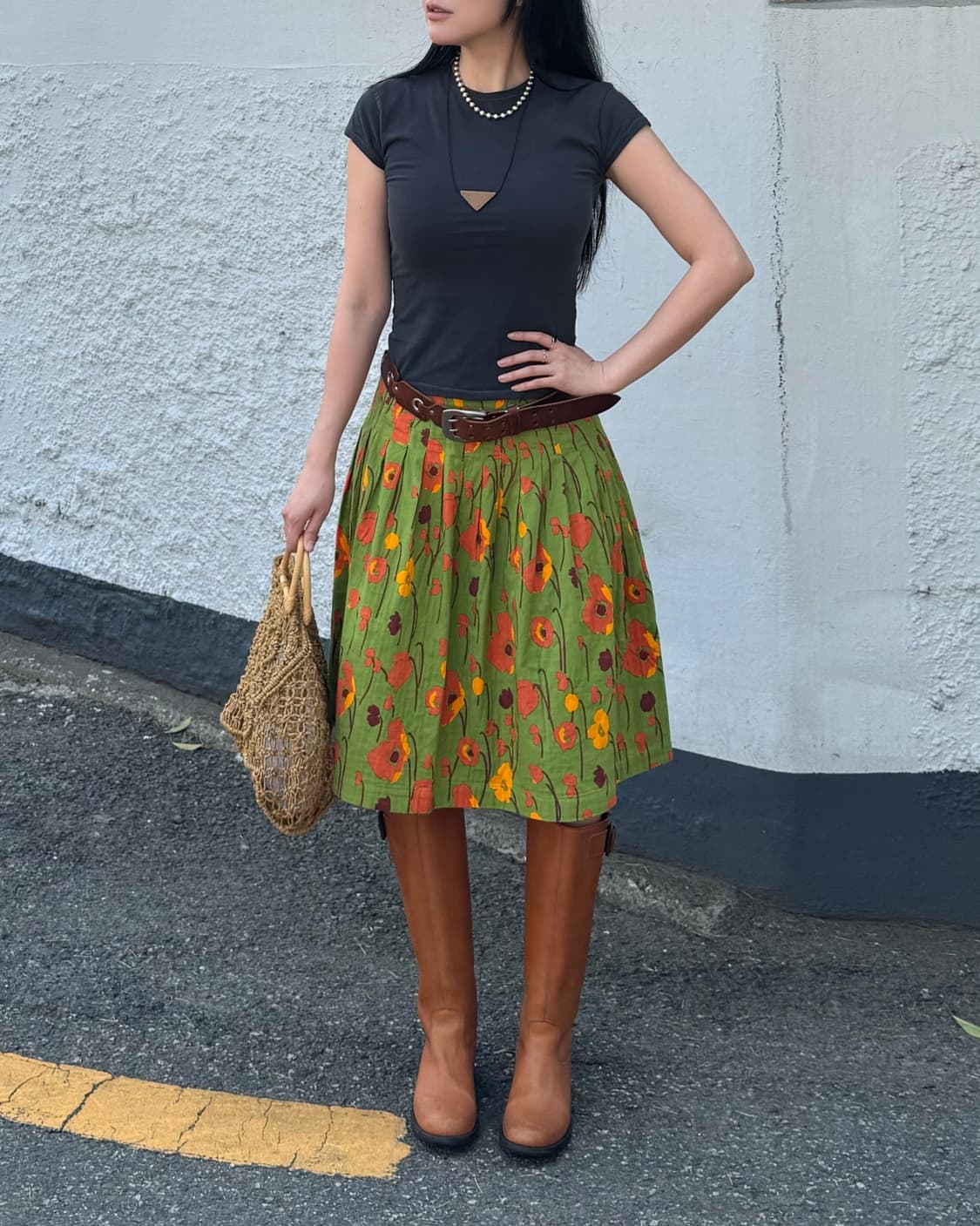 49AV. 준코 시마다 / 포피 플라워 코튼 스커트 상품이미지8