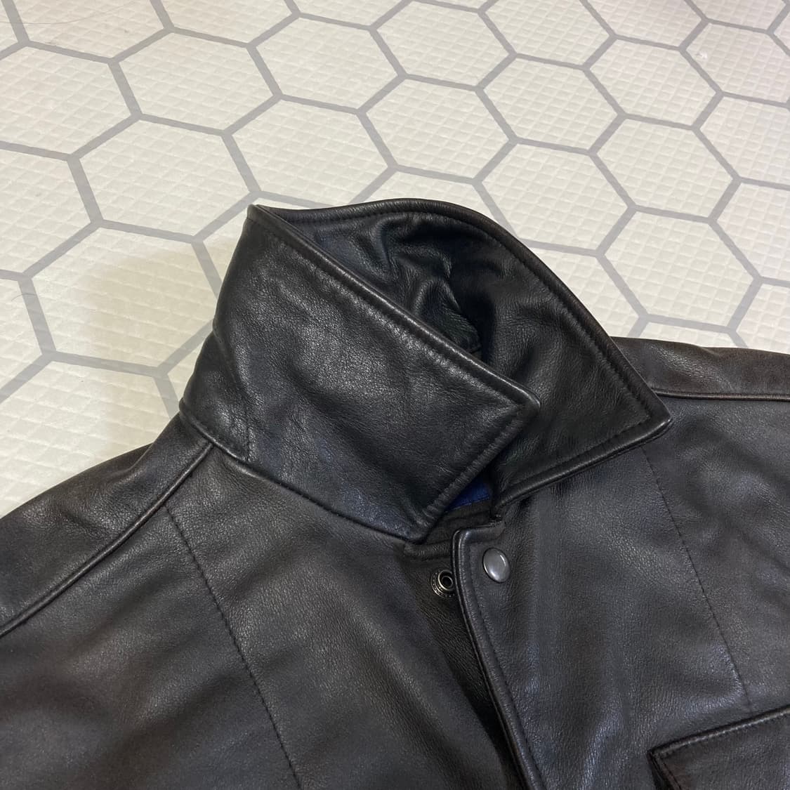 (M) 00s 갭 레더 코치자켓 다크브라운 올드갭 상품이미지9