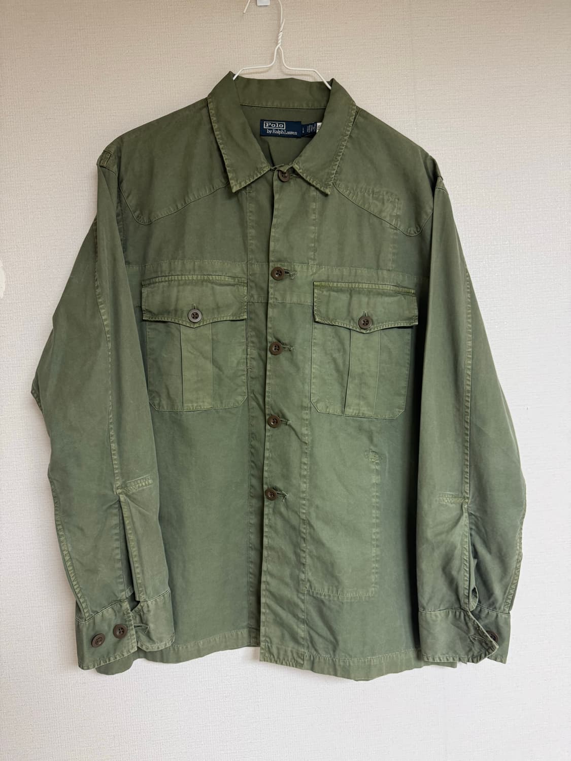 L 폴로 랄프로렌 m43 트윌 유틸리티 오버 카키 셔츠 자켓 상품이미지1
