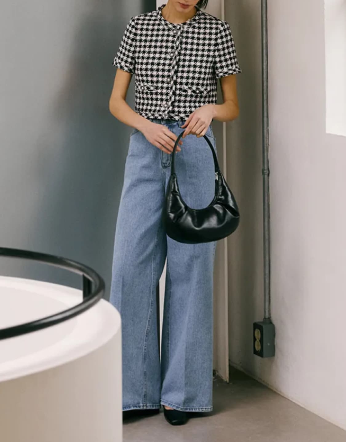 오뮤 MIU 체크 크롭 자켓 상품이미지3