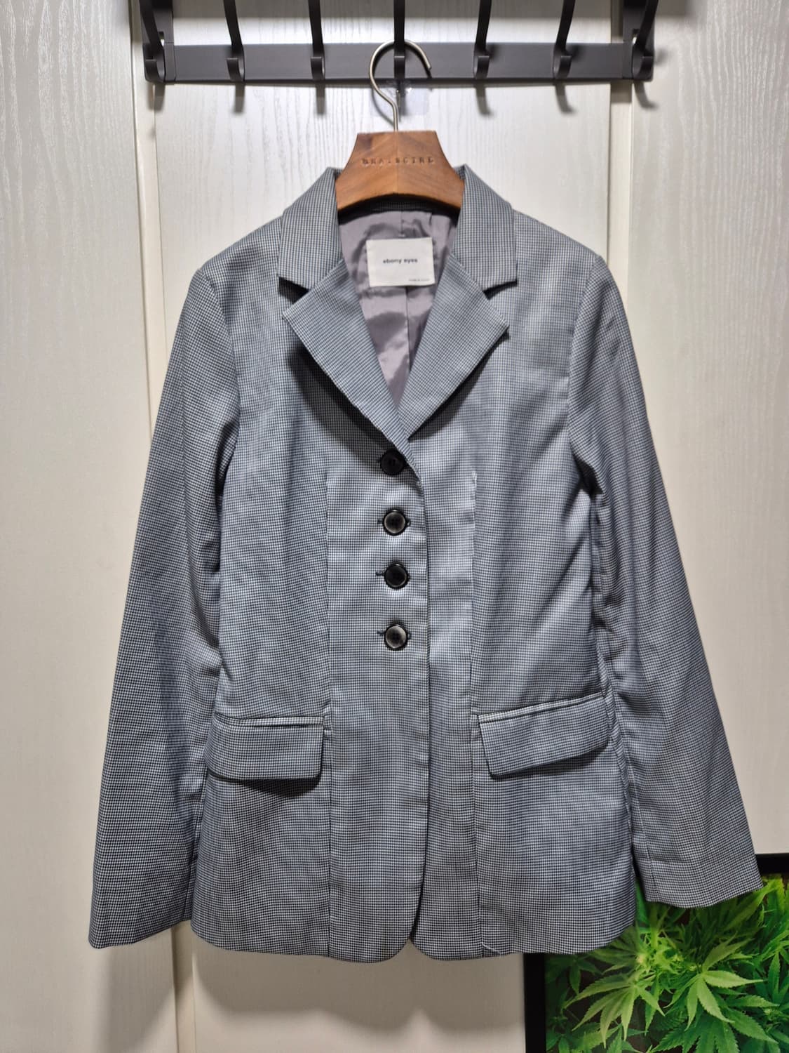 빈티지 체크 패턴 여성 자켓 상품이미지1