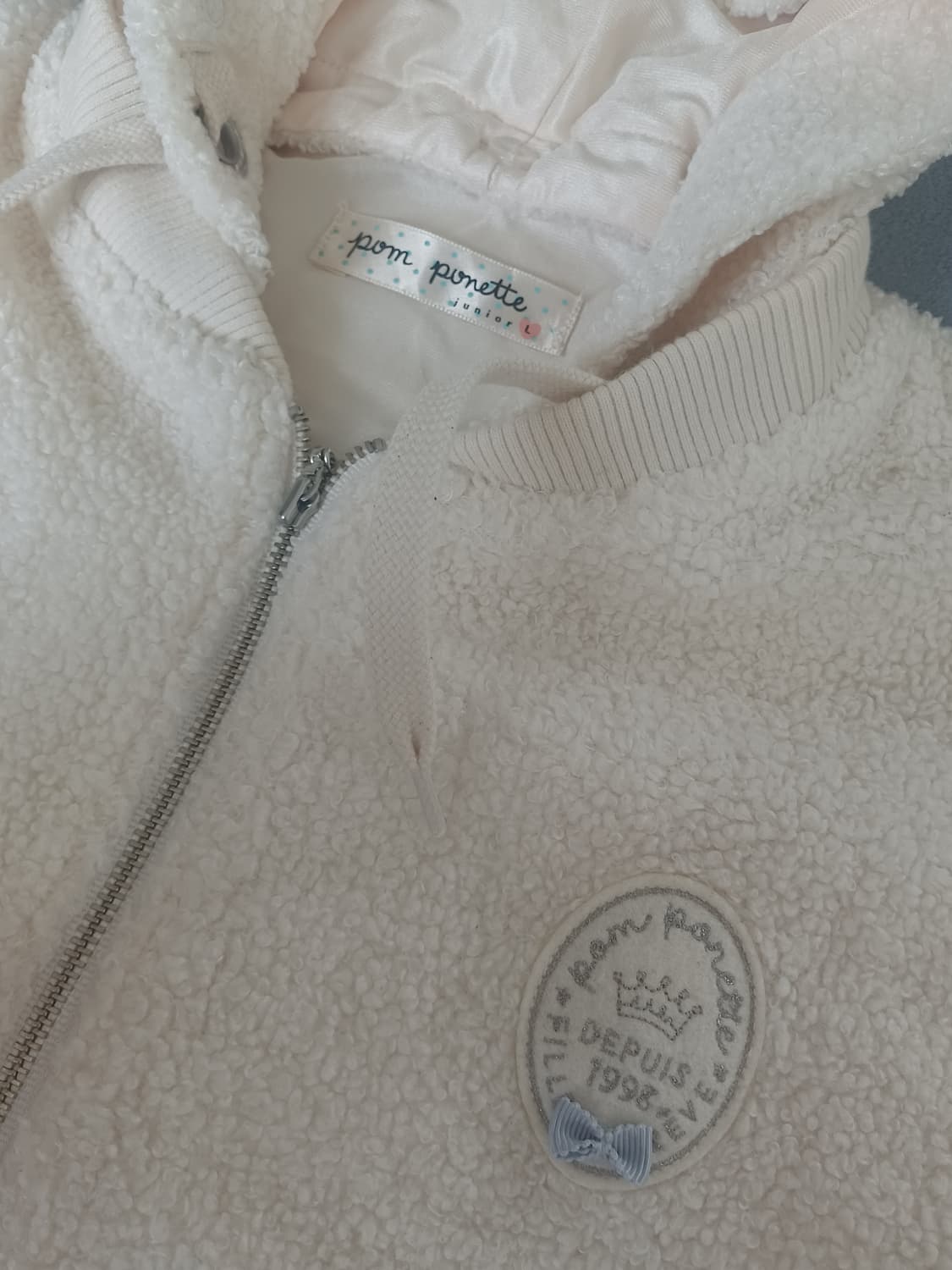 pom ponette 아이보리 후리스 후드집업 S~M 상품이미지4