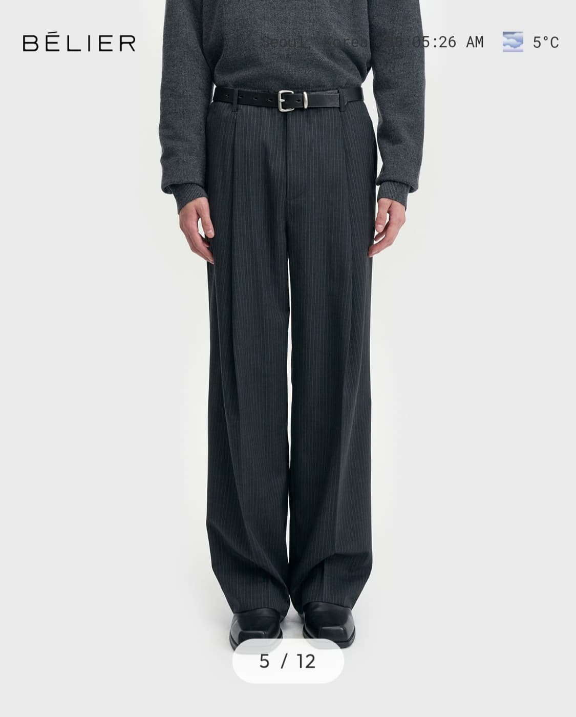 벨리에 슬레이트 슬랙스 - 블랙 스트라이프 03 [28] 상품이미지2