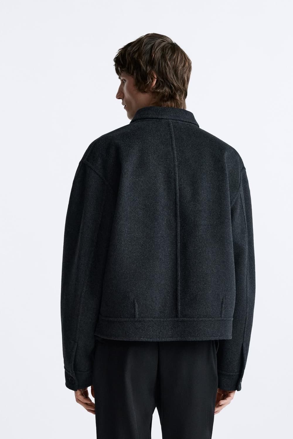 자라 Origins 100% 울 더블 페이스드 자켓 그레이 L사이즈 상품이미지8