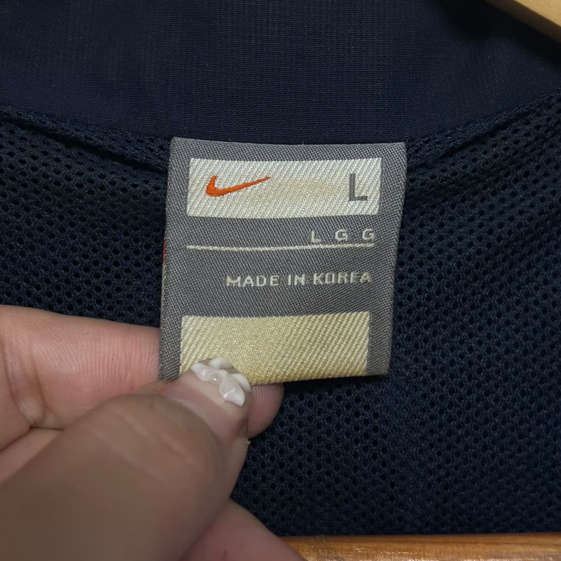 3856 나이키 네이비 화이트 배색 바람막이 상품이미지4