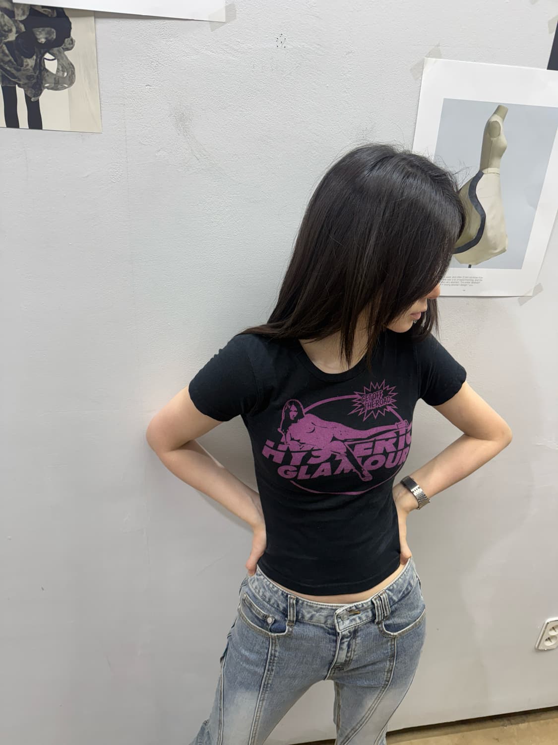 히스테릭 글래머 히스걸 로고 슬림 티셔츠 상품이미지1