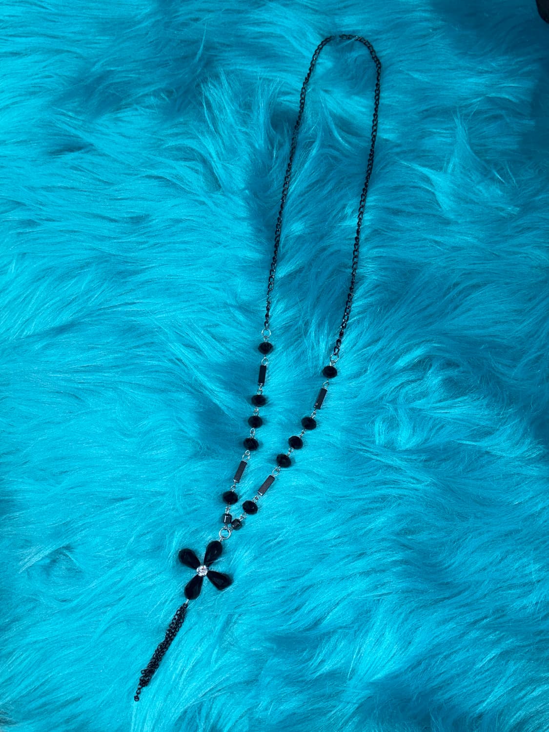 Black Flower Pendant Necklace 상품이미지1